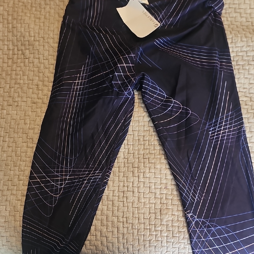 Black and Blue Patterned Leggings FABLETICS..NEVER WORN